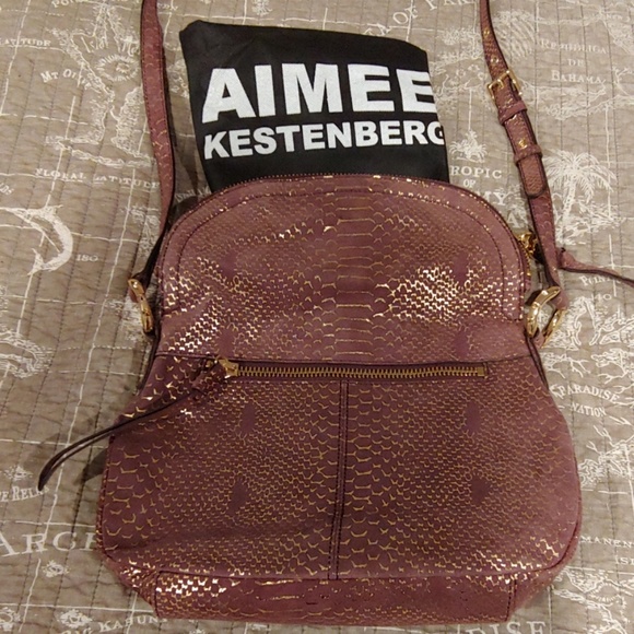 Aimee Kestenberg NWOT Mauve Leather W/ Gold Snake - Picture 3 of 7